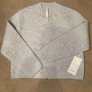 NWT! Lululemon Jacquard Multi-Texture Crew Neck Sweater in Heathered Vapor